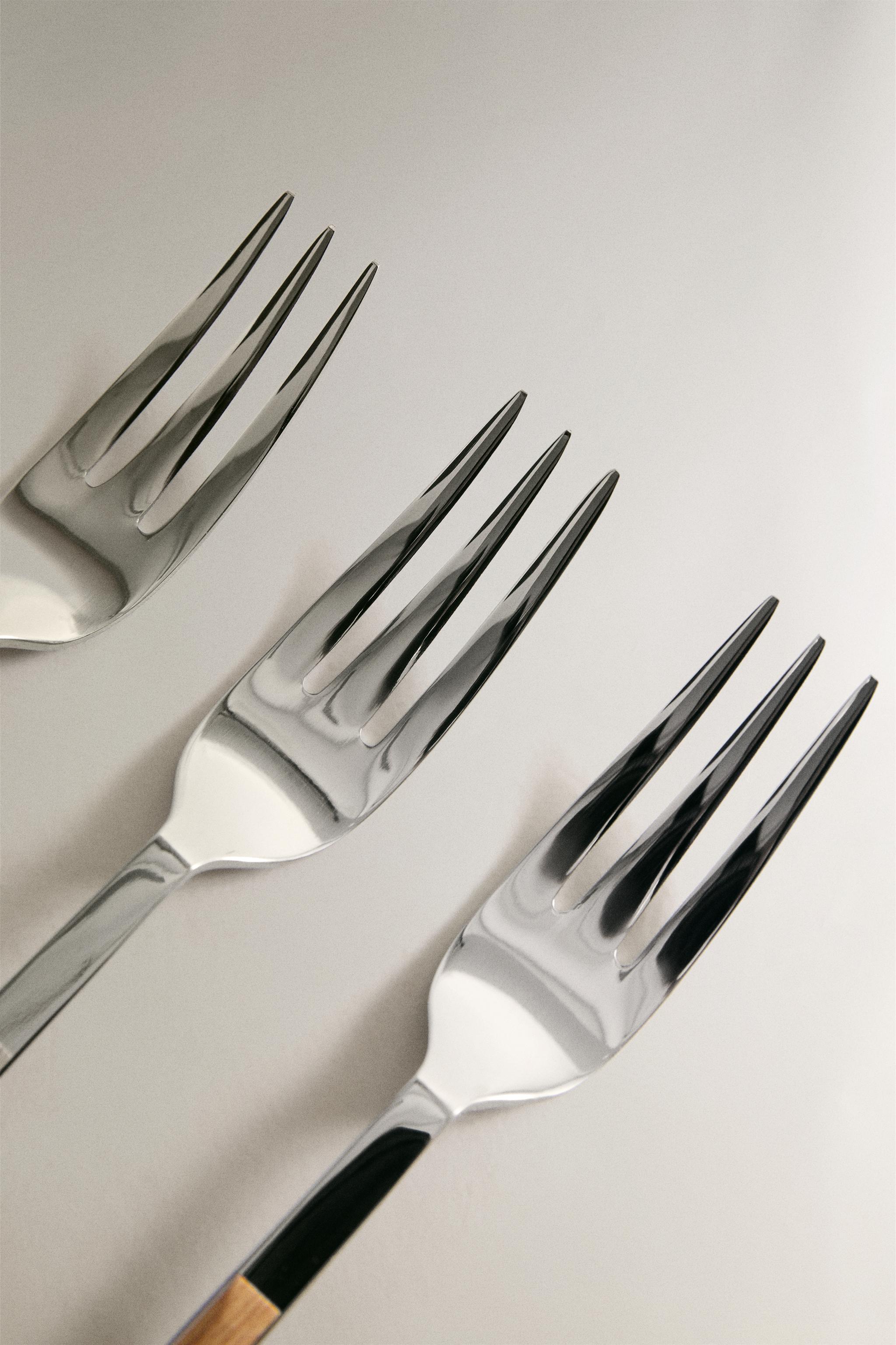 WOOD-EFFECT HANDLE DESSERT FORKS (PACK OF 4)
